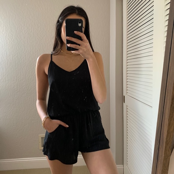 Brandy Melville black silk romper - Picture 3 of 5